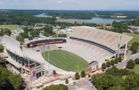 an aerial view of a football stadium